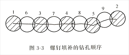 螺钉填补的钻孔顺序